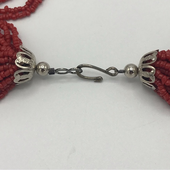 Lee Sands “Red” Seed Bead Multi Strand Necklace 31 inch NIB - Picture 5 of 6